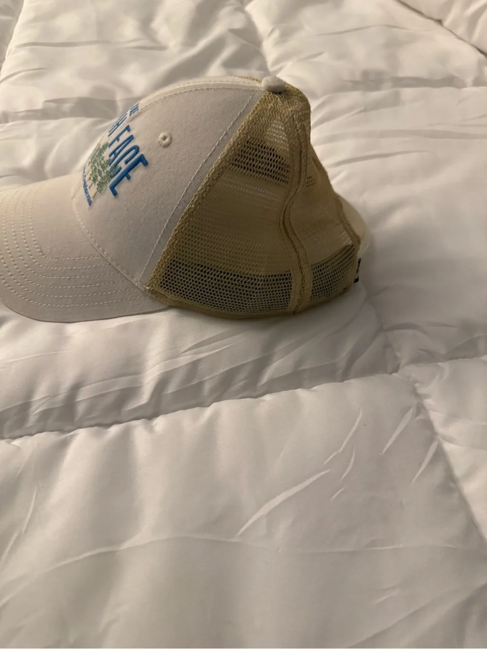 The North Face Cream Front with Tan Mesh Trucker Cap